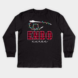 Endo Squad Endoscopy Endo Nurse Tech Christmas Kids Long Sleeve T-Shirt